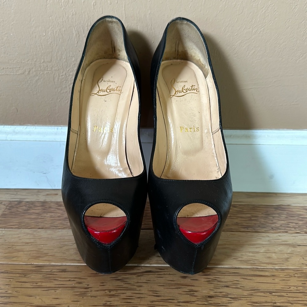 Christian Louboutin platform peeptoe pumps